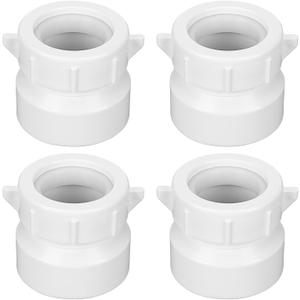 4 Pack 1-1/2 Hub x 1-1/4 Slip PVC Trap Adapter Dwv Drain Pipe Slip Coupling P-trap Connector White PVC Drain Fitting for Bathroom Kitchen Sink