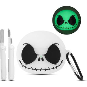 Compatible with Apple AirPods Pro 3 Case 2025 Cover with Cleaner kit, [Glow in The Dark] 3D Skull AirPods Pro 3 Case Soft Silicone Protective Skin Case for Airpods Pro3 for Women Men