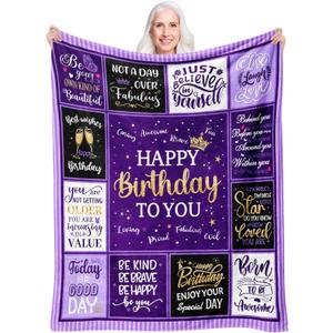 Birthday Gifts for Women, Gifts for Women Birthday Unique, Happy Birthday Gifts for Women, Womens Birthday Gifts Idea for Her/Friends/Mom/Grandma/Aunt/Wife, Funny Birthday Decoration Blanket 50"x60"