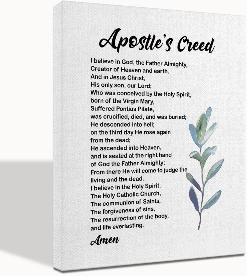 WKYAER Apostles creed decor, Bible verse wall decor, Apostles creed, Our father bible verse inspirational decor, Bible verse wall decor, Christian gift 16x20 inch