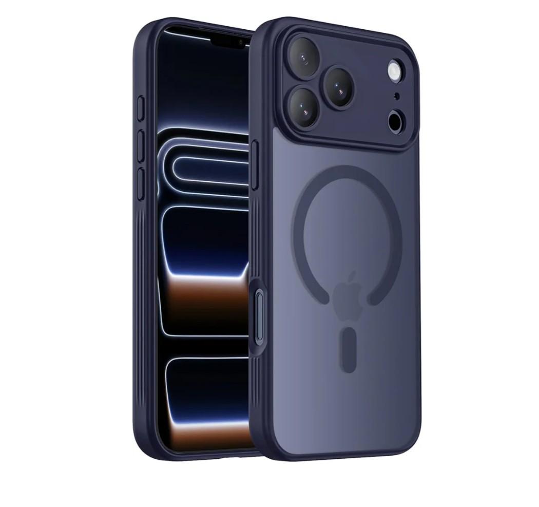 iPhone 17 Pro Case, Compatible with MagSafe, [Camera Protection] [15FT Military Drop Protection] Shockproof Translucent Matte Anti-Slip Phone Case, 6.3", Deep Blue