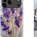 bemal for iPhone 17 Pro Case Cute,Aesthetic Vintage Purple Lavender Girly Shell,Compatible with Magsafe,Trendy Unique Cool Retro Western Protective Slim Silicone Phone Cover for Women Girls