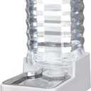 9L Automatic Dog and Cat Water Dispenser with Stainless Steel Bowl Gravity Waterer,Large Capacity and Drinking,100% BPA-Free,Suitable for Medium and Large-Sized Cats and Dogs (White, 9L)