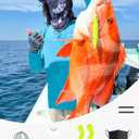 Men's Sun Protection Fishing Shirts UPF 50+ Lightweight Hoodie Long Sleeve UV SPF Hooded Shirts with Mask Rash Guard (3X-Large, Blue Camouflage)