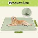 Silicone Dog Crate Mat, 34"x 22" Under Dog Crate Kennel Pad with Raised Edge, Washable Dogs Bed Mat, Waterproof, Leakproof, Protect Floors (Green)