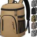 Capolo Cooler Backpack 30/45 Cans, Insulated Thermal Bag Beverage Soft Cooler Lunch Camping Travel Picnic Hiking for Men Women (Khaki)