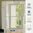 Timeet Window Privacy Film, Frosted Glass Window Clings, Static Cling Heat UV Blocking Anti-Glare Frosting Stickers, Decorative Bathroom Door Coverings Day and Night, 23.6 x 16.4 Feet, Pure