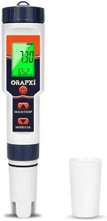 Pool Salt Tester pH Meter ORAPXI Salinity Meter and pH Tester PPM EC Meter with LCD Screen 5 in 1- Salt pH TDS EC Meter for Saltwater Pool, Hot Tubs, Spas, Aquarium, Hydroponics System, Home Brew
