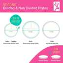 Elk and Friends Kids 7.8 Porcelain White Plates with Silicone Sleeves | Suitable for Babies/Toddlers | Microwave & Dishwasher Safe | Non Slip Dinnerware | Snack Dishes | 4 Pack (Blush/Lilac/Sage/MistyBlue)