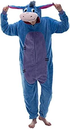 COSUSKET Snug Fit Unisex Adult Onesie Pajamas, Flannel Cosplay Animal One Piece Halloween Costume Sleepwear Homewear S