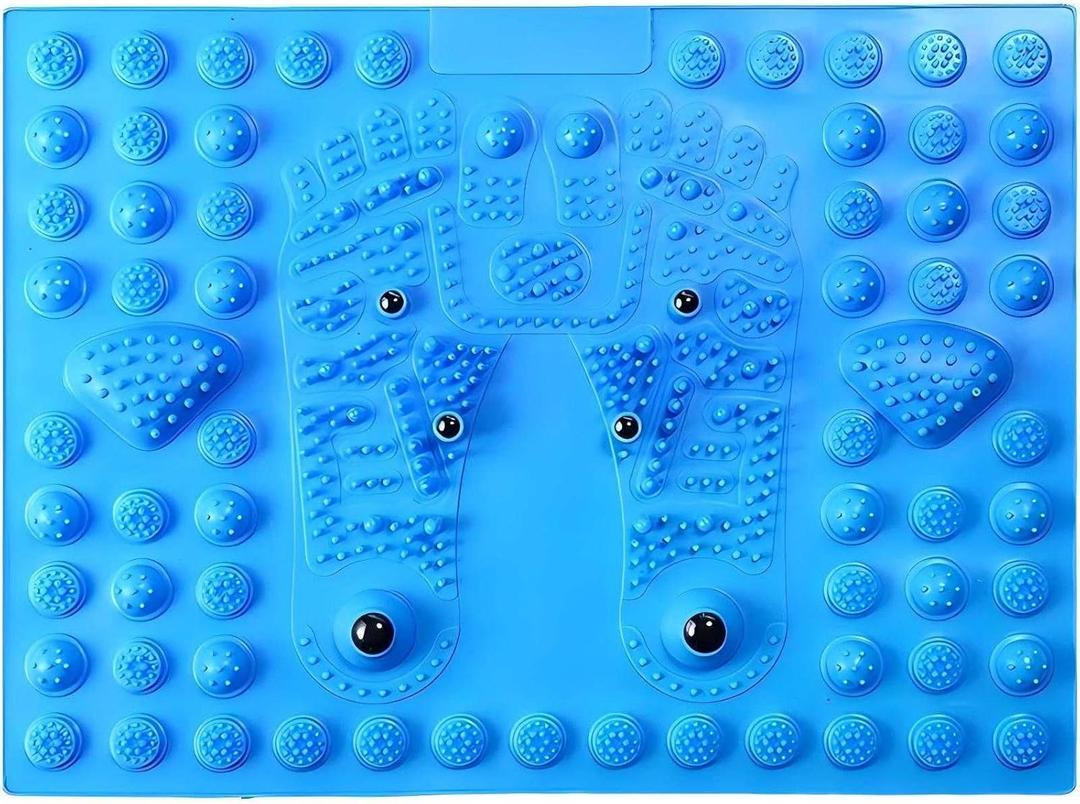 Acupressure Foot Massage Mat with 6 Magnetic Beads, Reflexology Pressure Relief Pad, Thickened Magnetic Therapy Mats for Home and Office Use
