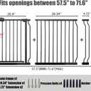 Extra Wide Baby Gate 67-71.6 Inch, Heavy Duty Safety Gate Indoor for Kids & Pets, Black Metal Dog Gate, Pressure Mounted No Drilling Pet Gate for Large Openings, 30 Inch Tall