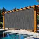 Outdoor Roller Shades for Patio 12'Wx8'H Gray, 90% UV Block & Privacy Protection Outdoor Blinds, Cordless Porch Shades Outdoor Roll Up with Splicing Design 20-Min Install