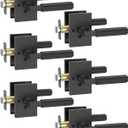 Asidrama 6 Pack Black Privacy Door Handles, Door Lever with Door Knobs Indoor for Bedroom or Bathroom, Heavy Duty Door Handles Interior with Locks for Left Right Sided Doors
