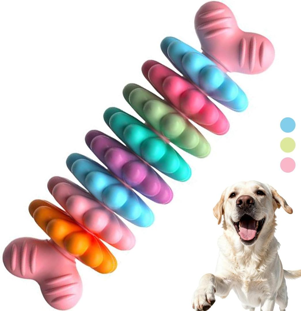 Puppy Teething Toy, Indestructible Dog Chew Toys for Aggressive Chewers, Puppy Toys to Keep Them Busy and Clean Teeth, Interactive Dog Toy for Small & Medium Breeds (Pink)
