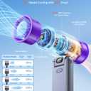 Portable Handheld Turbo Fan with Ice Cooler, 199 Speed Personal Fan,5500mAh Rechargeable,20H Cooling Time,20000 RPM Powerful Silent Motor, Summer Essential for Travel/Outdoor/Office, Grey Purple