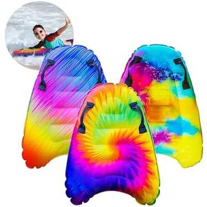 JAMBO 3 Pack Inflatable Surf Body Boards with Handles for Water Slides, Boogie Boards for Beach, Pool, Lake & Slip Slides, Lightweight Floating Water Toys for Kids & Adults