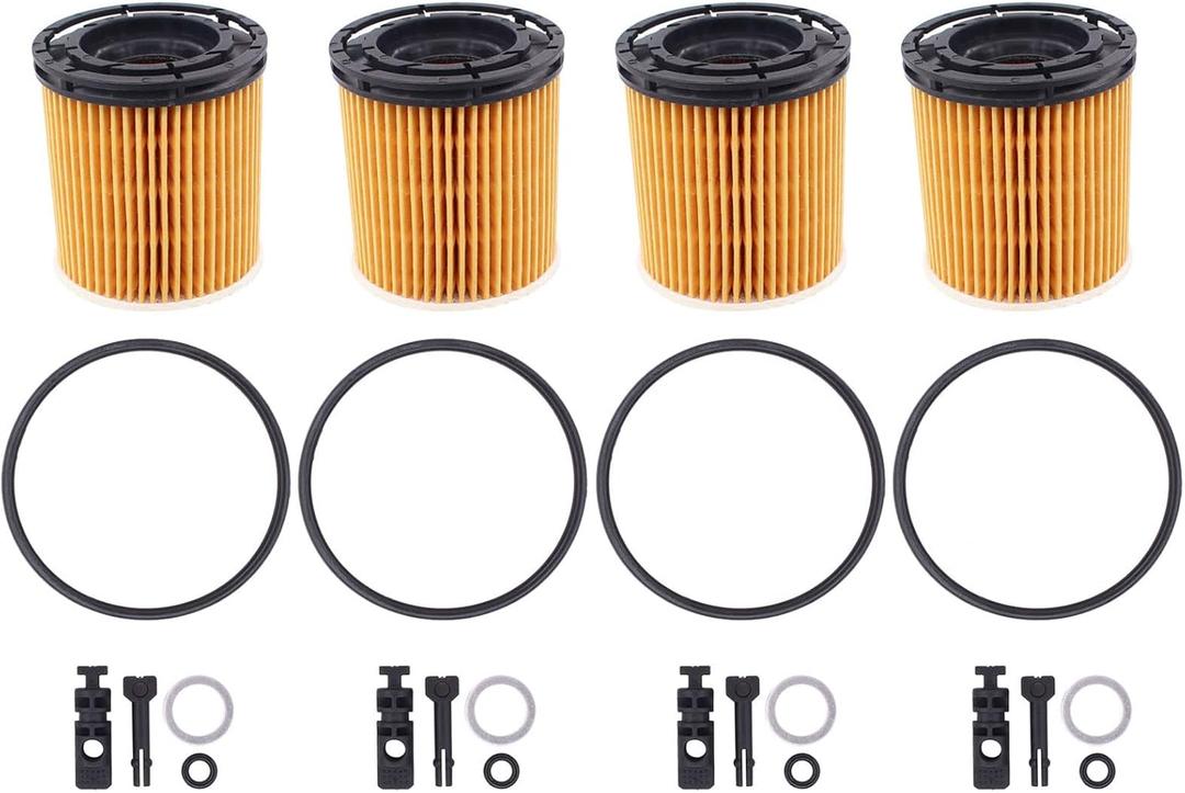 MOTOKU Pack of 4 Oil Filter w/Seals for Kia Rio K5 Sorento for Hyundai Accent Sonata Venue Elantra Kona Santa Fe 1.6L 2018-2023 26350-2M000