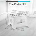 Handy Laundry Folding Lightweight Step Stool - Sturdy Enough to Support Adults and Safe Enough for Kids - Opens Easy with One Flip - Great for Kitchen, Bathroom or Bedroom (White - 9 Inch)