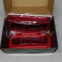 Partsam Rectangular Red LED RV Camper Trailer Stop Turn Brake Tail Lights White License Plate Light 49 LED with License Bracket Holder and White Base 12V Sealed w Reflex Surface Mount (Left + Right)
