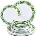 30 Pcs Christmas Melamine Dinnerware Set, 10 Pcs 11" Dinner Plates, 8" Plates, 6" Soup Bowls, Holly Leaf Christmas Dishes Gift for Home, Xmas Party, Festive, Holiday, Dining, Celebrations