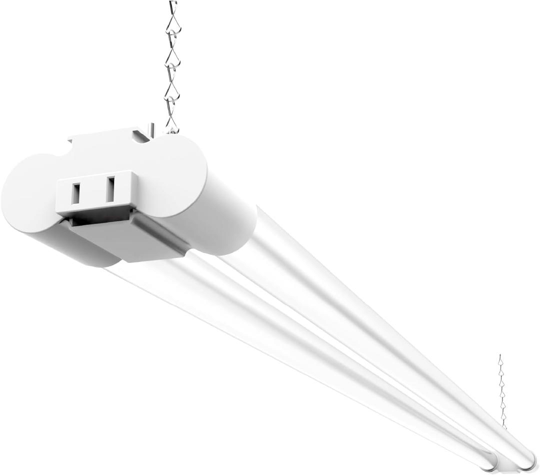 Sunco LED Shop Lights for Workshop 4FT, Linkable Garage Lighting, 4500 LM, 40W (150W Equivalent), 6000K Daylight Deluxe, Surface + Suspension Mount, 48 Inch Integrated Fixture, White., 1 Pack
