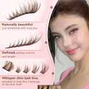 Brown Wispy Eye Lash Clusters Kit Natural Cluster Eyelash Extensions Kit False Eyelash Clusters Fluffy DIY Individual Lash Extensions Kit C Curl
