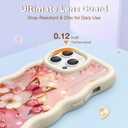 Compatible with iPhone 13 Pro Case for Women Girls, Curly Wavy Frame with Cute Pattern, Aesthetic Slim Soft Silicone TPU Bumper Shockproof Phone Case for iPhone 13 Pro - Cherry Butterfly