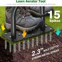 Lawn Aerator Tool - Grass & Soil Aerator for Lawn & Yard Care, Durable Manual Lawn Aerator for Healthy Grass, Compact Soil & Easy-to-Use Spike Plug Aerator