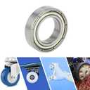 2 x ACROPIX 6801ZZ Deep Groove Ball Bearings 12x21x5mm Silver Tone | P0, Lubricated, Double metal seal, for Scooter Skateboard Wheel