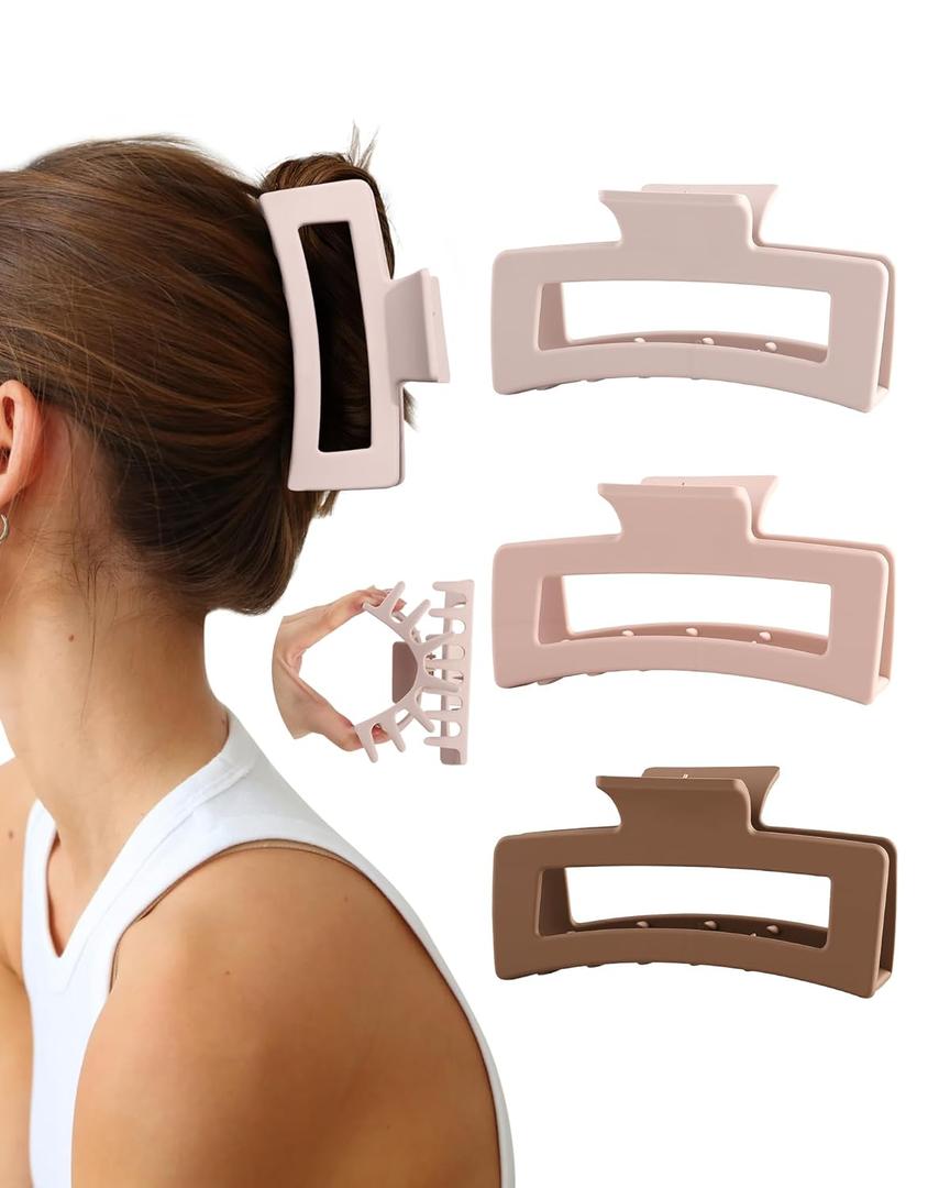 3Pcs Silicone Hair Clips Flexible Claw Clips for Women Cloud Clip Bendable Large Hair Claw Clip
