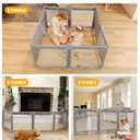 Extra Wide Baby Gate Playpen with Heat-Resistant Mesh,8 Panel Foldable Baby Fence,Indoor/Outdoor Safety Barrier,Dog Playpen & Fireplace Gate Gray