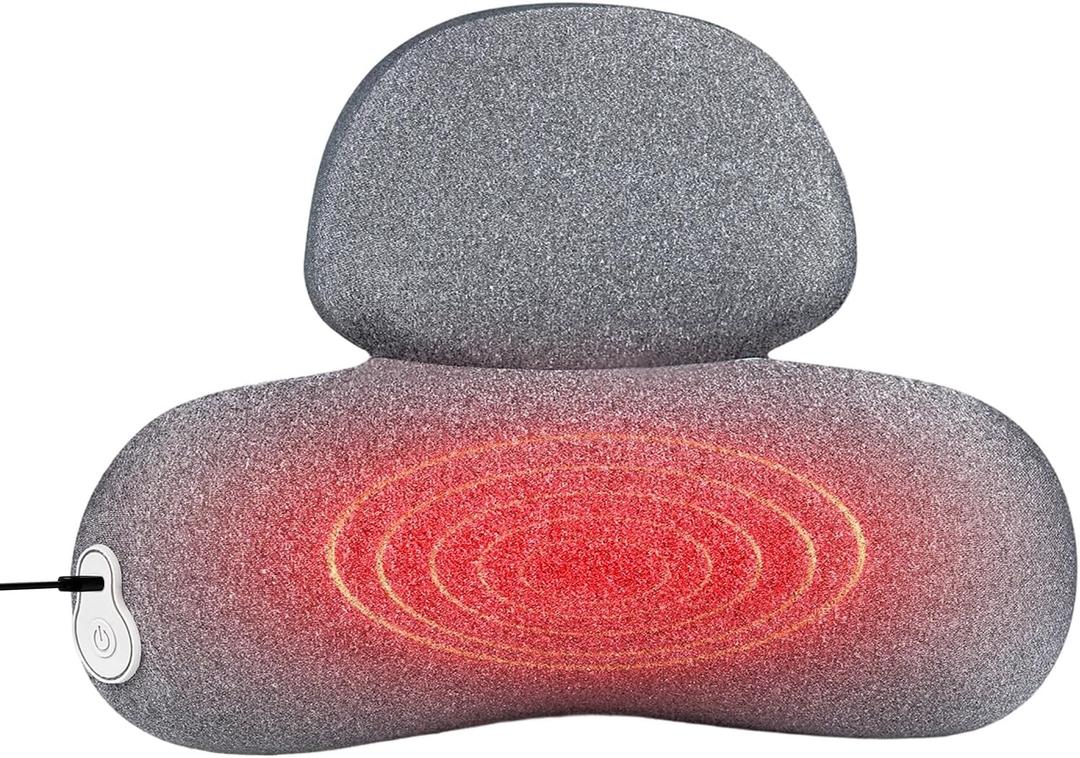 Neck Massager Pillow with Heat & Vibration,Deep Tissue Pain Relief,1.5 M Cable/USB-C Charging/Portable Pillow Massage Neck Hump & Shoulder Relaxation at Home/Office/Travel (Plug-in)