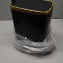 CEROELDA Small Bathroom Trash Can with Lid Soft Close-5L/1.3 Gal Slim Garbage Can-Metal Step Wastebasket-Rectangle Narrow Waste Bin for Office, Bedroom, Toilet, Live Room-Black