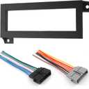 3PCS Single Din Dash Kit with Radio Harness,Car Stereo Installation Kit Compatible with Chrysler Dodge Jeep,Aftermarket Radio Dash Kits for Easy Installation Car Accessories