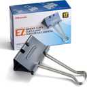 Officemate EZ Binder Clips, Large Size, 12/Box, Gray (99200)