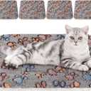 Tuanse 4 Pack Ultra Soft Dog Cat Bed Mat Small Animal Guinea Pig Bed with Cute Print Reversible Fleece Dog Crate Kennel Pad Cozy Washable Thickened Hamster Pet Beds Mat(21 x 14 Inches,Gray)