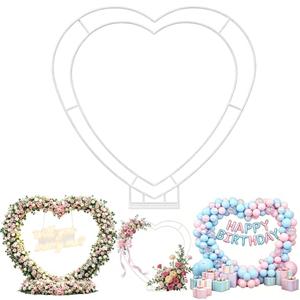 Metal Double Heart Arch Stand for Proposal, Heart Shaped Balloon Arch Stand，Heart Shaped Arch Frame, for Proposal Ceremony, Valentine's Day, Engagement, Birthday Party Baby Shower Decoration Decor