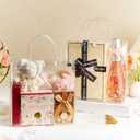 Ohuimrt 20 PCS Clear Plastic Gift Bags with Handles, 9.84 x 9.84 x 3.54 Inches Reusable Party Favor Bags with Ribbon Transparent Gift Wrap Bags Bulk for Weddings Birthdays