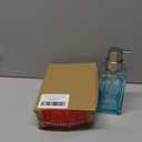 mDesign Glass Refillable Foaming Hand Soap Dispenser Modern Square Pump Bottle for Bathroom Vanity or Kitchen Sink, Countertops  Casi Collection  2 Pack  Blue/Brushed, Clear/Brushed