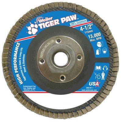 4-1/2" Tiger Paw Abrasive Flap Disc- Flat- - 40Z, Sold As 1 Carton, 10 Each Per Carton