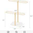 Mkono Sunglasses Organizer Glasses Holder Stand for 24 Pairs of Eyewear, 2 Tier Sunglass Storage Eyeglasses Display Rack Metal Frame with Wood Base for Table Desk Countertop Dresser Bedroom, Gold