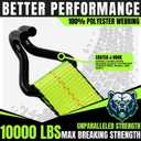 Umiro Heavy Duty Ratchet Straps with J Hooks 2" x 15' Ratchet Strap 10,000 Lbs Max Break Strength, Tie Down Ratcheting with J-Hook, Cargo Straps for Truck, Trailer, Moving (Fluorescent Green,4Pack)