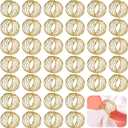 Hicarer 50 Pcs Gold Mesh Napkin Rings Round Metal Napkin Rings Holder Handmade Stainless Steel Napkin Holder for Cloth Napkins for Kitchen Dinning Table Wedding Parties Everyday Use, 1.97 Inch