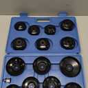 Oil Filter Wrench Set, 8 Piece Adjustable Oil Filter Pliers 2-3/4" to 5-1/4", 9" & 12" Universal Oil Filter Removal Tool with 1/2" to 3/8" Adapter, Organized in Storage Case (8-Piece Set)