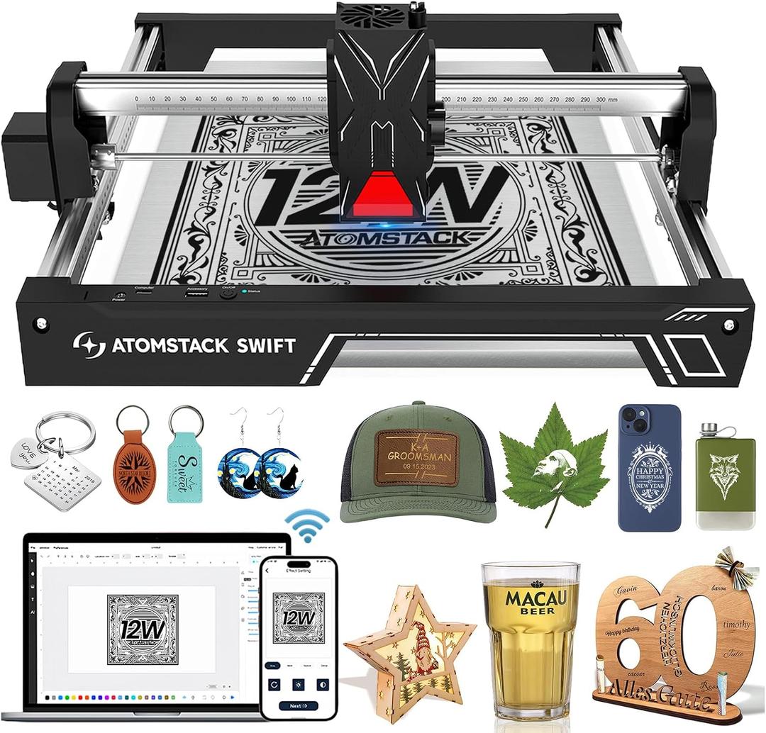 ATOMSTACK Swift 12000mW Laser Engraver & Cutter for Beginners