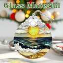 7 x Beach Sunset Stained Glass Ornament, Christmas Ornaments Christmas Tree Decorations, Holiday Decor, Stocking Stuffer, Gift Idea, Summer Vibes Gift, Gifts for Beach Lover, Friend, and Faimly