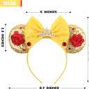 MADO Mouse Ears Headband for Women and Girls - Princess Belle Ears for Adults and Kids