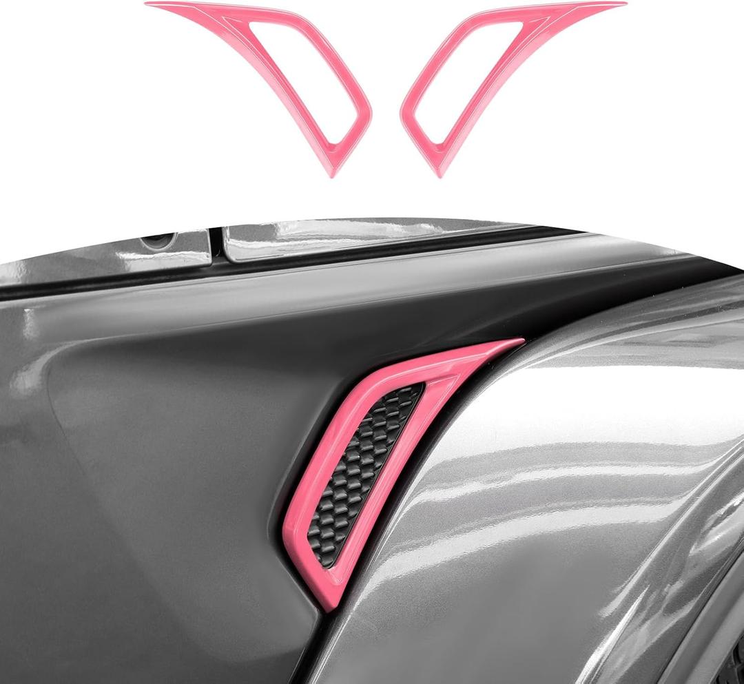 RT-TCZ for Jeep JL Side Fender Vent Decal Trim Cover for Jeep Wrangler JL JLU 2018-Present for Gladiator JT 2020-Present Pink Exterior Accessories 2pcs