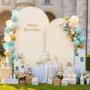 Beige Arch Backdrop Cover Set of 2 Beige Arch Cover 7.2 and 6ft Wedding Arch Cover Stretchy Backdrop Bridal Baby Shower Birthday Party Arches Stand Covers Spandex